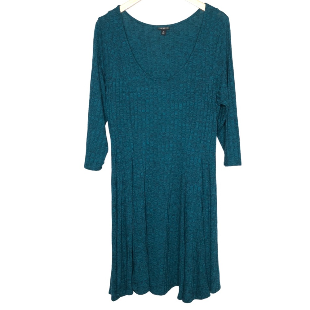 Torrid Teal Scoop Neck Knit Dress